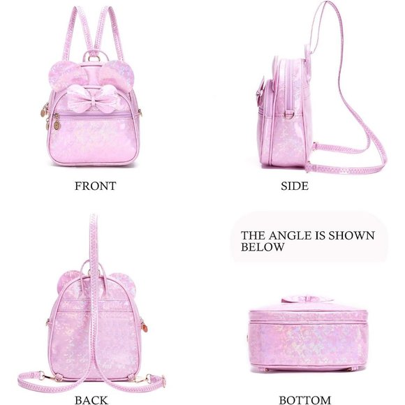 Bowknot Polka Dot Mini Backpack And Convertible Shoulder Bag Purse for Women - Picture 5 of 7